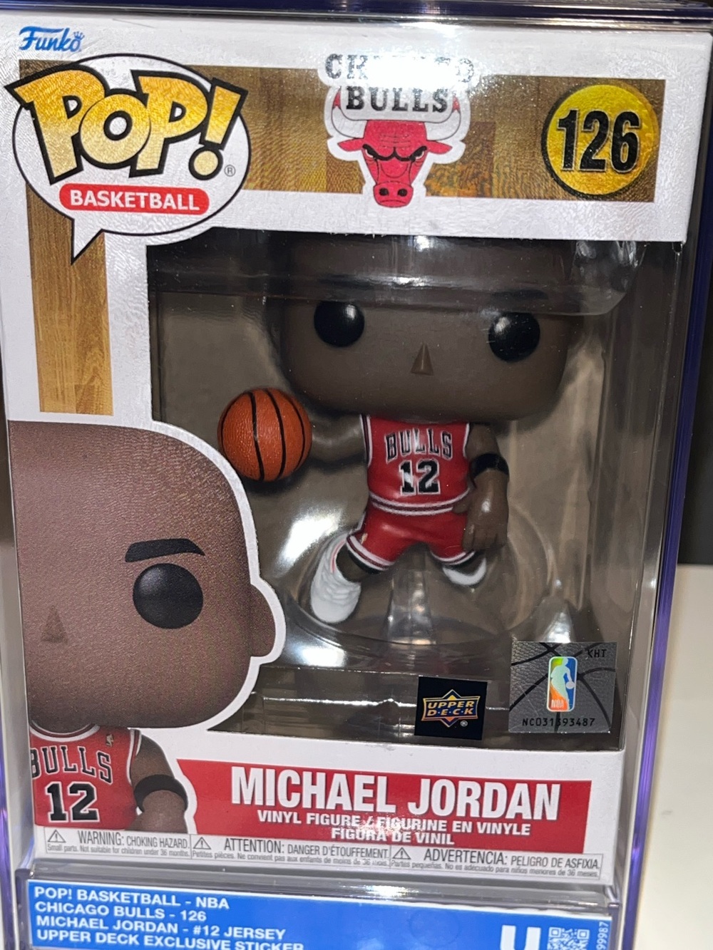 POP! Basketball 126 Michael Jordan #12 Jersey Chicago Bulls Upper Deck Sticker